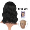eNilecor Black Wig，Short Curly Wavy Bob Wigs for Black Women