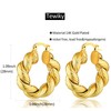 Chunky Gold Hoop Earrings for Women, 14k Gold Plated Thick