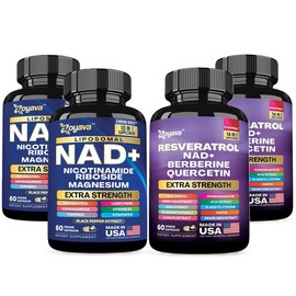 Eternal Wellness Bundle - Zoyava NAD+ & Resveratrol All-in-One Supplement Combo for Extra Skin Aging Support, Vitality, & Overall Wellness - Made in USA:_120 Capsules Each (2 Months Supply)