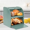 Pitmoly Stainless Steel Bread Box, 2 Layer Roll Top Bread