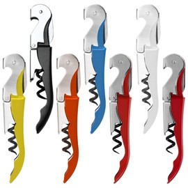 Waiter's Corkscrew, 7 PCS Wine Opener with Foil Cutter, Waiter's Friend, Professional Wine Key, for Housewives Sommeliers Waiters and Bartenders, Multicolor