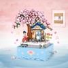 Mini Brick Sakura Music Box with Rotating Display, Sakura Music