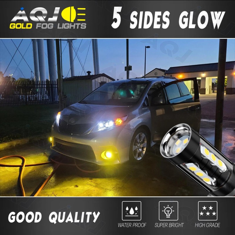 AuureLamp 9006 HB4 LED Fog Light Bulbs 4500K Golden For