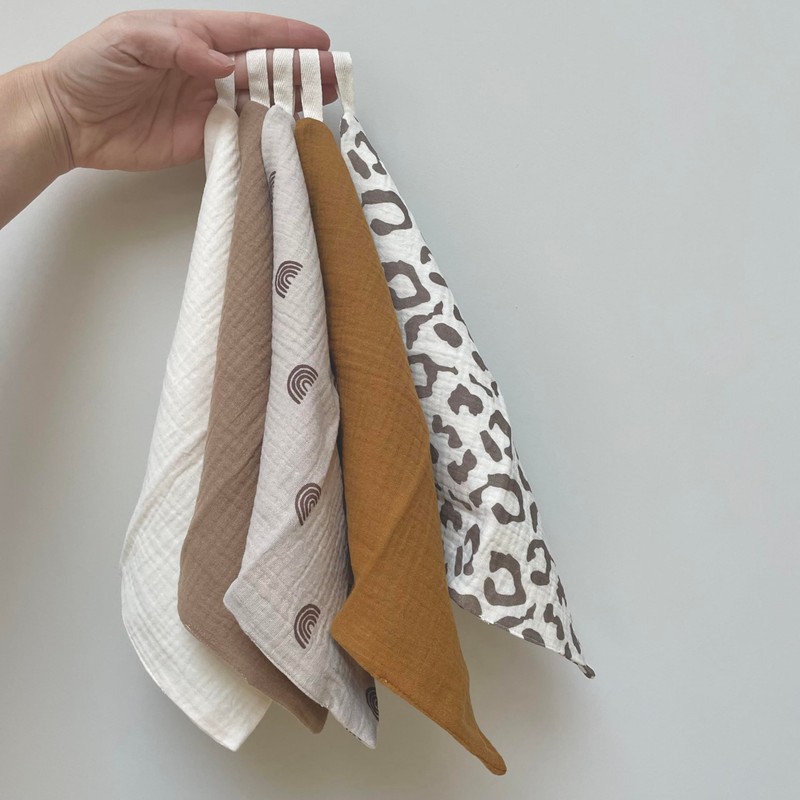 Minifolk set of 5 Washcloths/Mini Muslins | 100% Cotton |