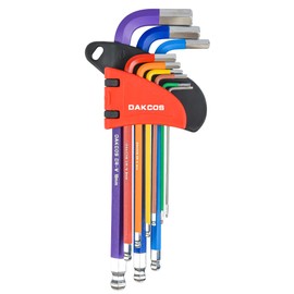 DAKCOS 9 Piece Metric Hex Key Set Allen Hex Hexagon Key Wrench Set,1.5mm-10mm,Coulour