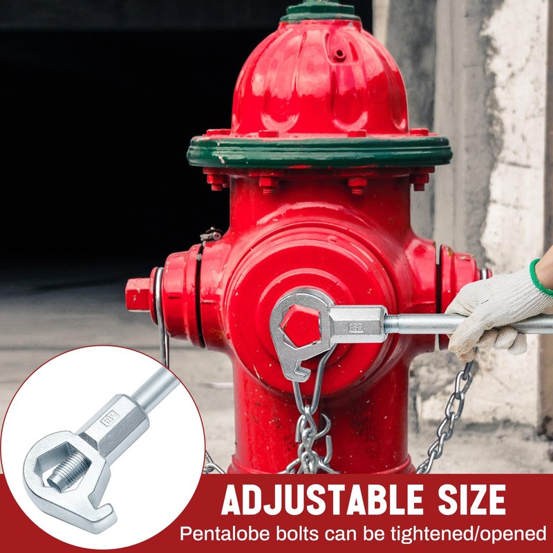 Tandefio 1 Pcs Fire Hydrant Wrench tool Heavy Duty Adjustable,