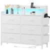 Lulive White Dresser for Bedroom 6 Drawers - Fabric Dressers