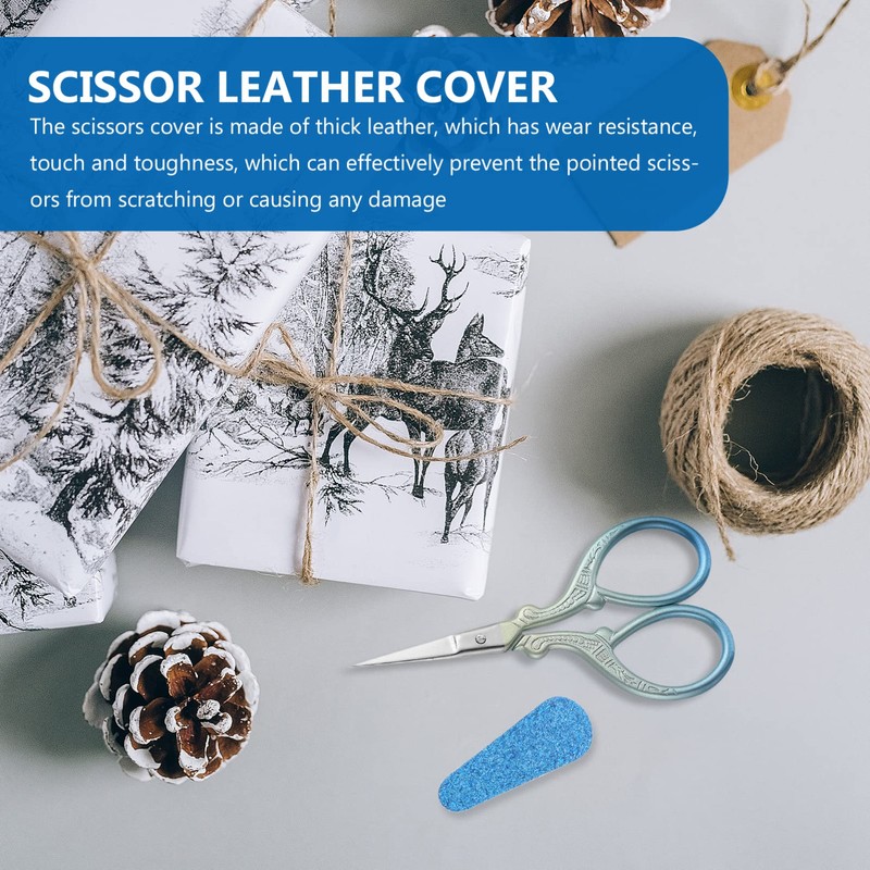 VICASKY 2pcs Leather Scissors Protector Covers for Safe Trimming Tool