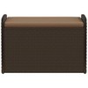 Heemab Storage Bench with Cushion, Brown PE Rattan, Comfortable Seating