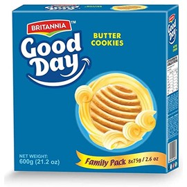 Britannia Good Day Butter Cookies Family Pack 21.2oz (600g) - Breakfast & Tea Time Snacks - Delicious Grocery Cookies (Pack of 1)