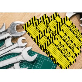 2.6 x 5.3 Inch Repair Tags Maintenance Required Tags with Wire Production Quality Control Tags - Yellow Tags for Equipment Production Quality Control Tags 100 Pack