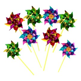 Windmills, Windmills, For Kids, Windmills, Plastic, 100 Pieces, Colorful, Glitter, Plastic Windmills, Easy Assembly, Children's Toy, Gardening, Party Decoration, Festival Supplies, Garden Decoration, Lawn Decoration, Windmill (Random Color)