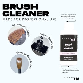 MakarttPro MakarttPro Professional Acrylic Brush Cleaner & Conditioner for Acrylic Kolinsky Brushes and Brushes for Nail Technicians 4oz/118 ML