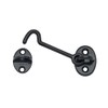 QCAA Forged Brass Cabin Hook Latch & Eye, 3", Antique