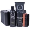 Zeus Premium Beard Shampoo Conditioner Kit Brush USA Germany Choice