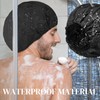 Shower Cap for Men Black Bath Cap, Reversible Terry Lined