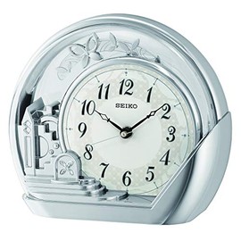 Seiko Clocks Table Clock, Silver, Standard Size