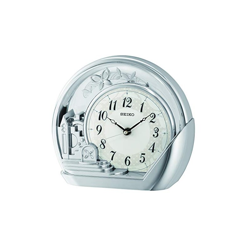 Seiko Clocks Table Clock, Silver, Standard Size