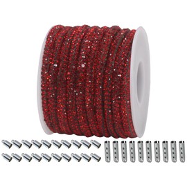 PAMIR TONG Red Rhinestone Glitter Rope 6 Yards 0.2'' Bling Shoe Laces String Shine Cords for Shoes, Jewerlry Making DIY (red 379)
