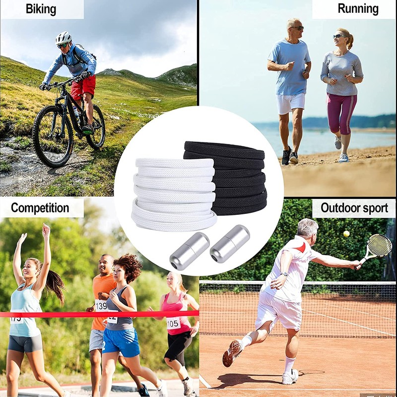 [VICT POPU] Elastic Shoe Laces for Adults Kids, Tieless Shoe