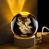 QIANCHANG Taurus Crystal Ball with Wooden Light Base, 60mm 3D