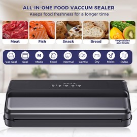 Kweete Vacuum Sealer Machine, 85kPa Powerful Food Vacuum Sealer for High-Speed Continuous Working 8-in-1 Automatic Food Sealer Set with External Vacuum System, Including Vacuum Bags & Accessory Hose
