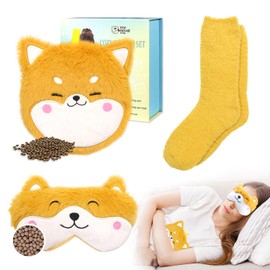 my novel things Microwave Heating Pad with Heated Eye Mask Compress Moist for Relieve Fatigue Period Cramps Uscented Microwavable Heating Pad Cute Tiger for Women Birthday Christmas Gifts