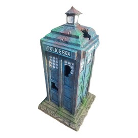 Old Style 1960's Police Box Aquarium Ornament Decor Fish Safe Polyresin