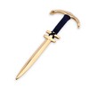 NKlaus 21 cm Letter Opener Anchor Brass Gold with Blue