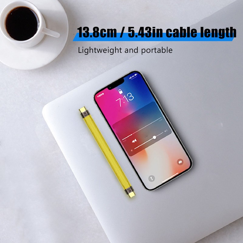 Short USB To USB C Cable 40Gbps 100W Fast Charging