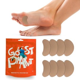 Moleskin for Feet, Moleskin Adhesive Pads, Mole Skin Patch for Blisters, Shoes, Toes, Heel | Blister Prevention Tape Pads Reduce Friction - Half-Moon Shaped, 4 Sheets (8 Pieces Total)