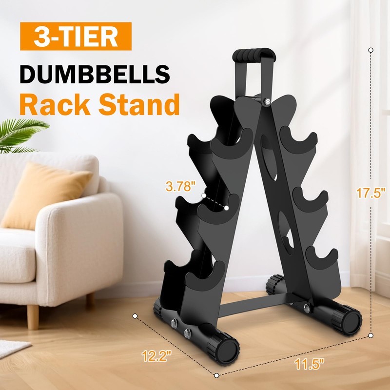 AmazeFan 5 Tier Dumbbell Rack Stand Only, A-Frame Design Weight