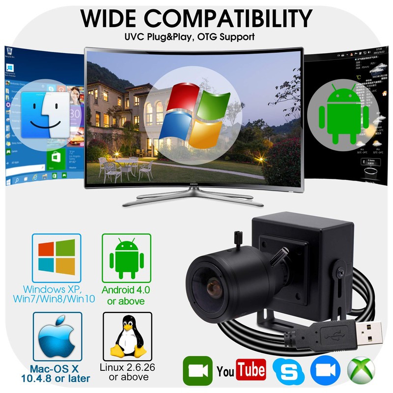 Svpro Manual Zoom USB Camera 2.8-12 mm Varifocus Lens 1080P