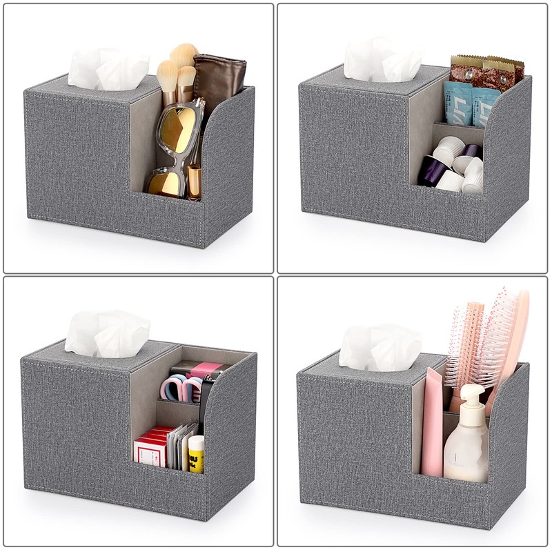 Sumnacon Square Linen Tissue Box Cover - Decorative Cube Tissue