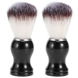 2PCS Men Portable Synthetic Nylon Beard Brush Salon Face Cleaning Shaving Brush Grooming Tool
