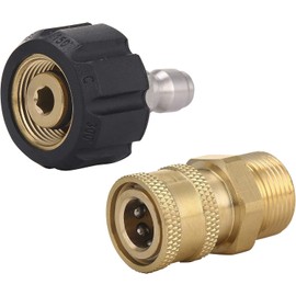 Pressure Washer Quick Connect Fittings, M22-14mm to 3/8 Inch, Pressure Washer Adapter Set with 3/8 Inch Female and Male NPT (M22-14mm to 3/8 Inch)