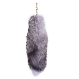 LIANXUE Cute Foxtail Keychain Soft Plush Hanging Ornament Playful Foxtail Bag Charm Bag Hanging Pendants for Bags and Keys