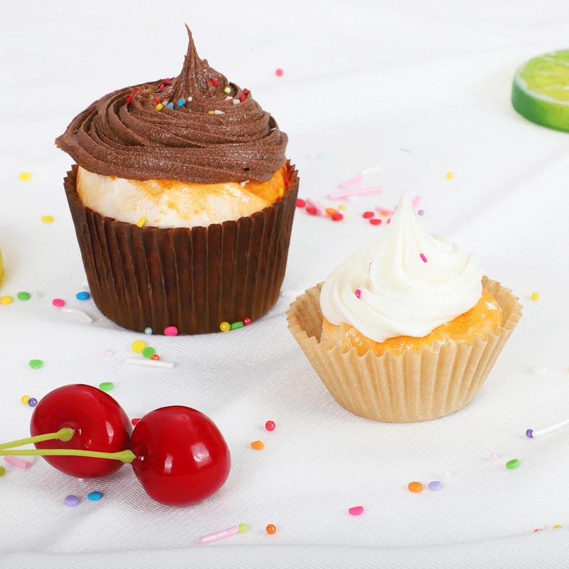 Caperci 500 Count Mini Cupcake Liners Natural Muffin Liners Greaseproof