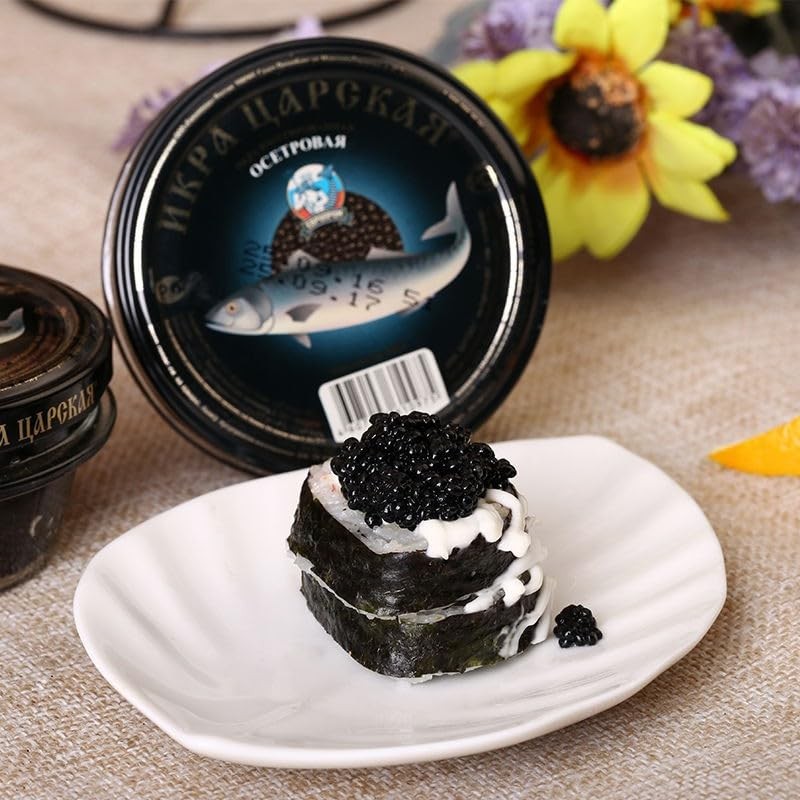Premium Salmon Roe Caviar, 102g, Red-Orange Fish Eggs, Russian Style