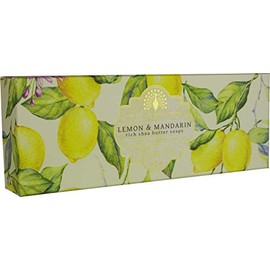 The English Soap Company Triple Gift Boxed Hand Soaps Lemon and Mandarin 3 x 100g