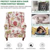 CRFATOP Wingback Chair Covers 2 Pieces Stretch Printed Wing Back