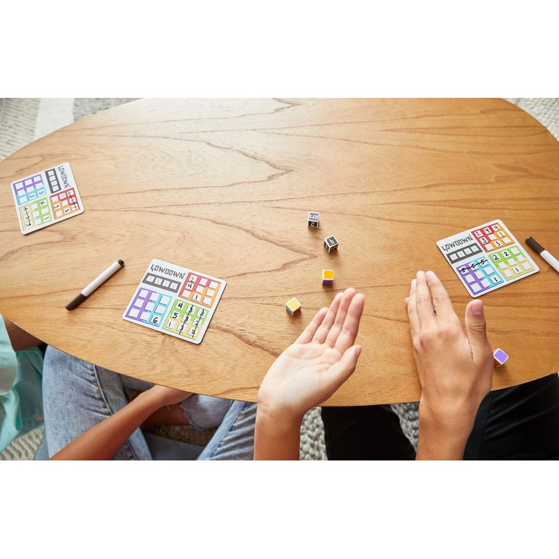 Mattel Games Lowdown Roll & Write Family Dice Game with