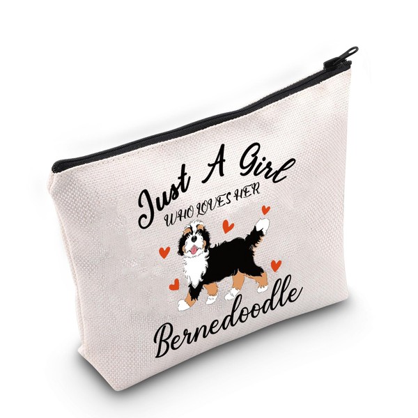 VAMSII Bernedoodle Lover Gift Who Loves Her Bernedoodle Makeup Bag