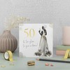 Ruby Ashley 50th Birthday Card Women. Luxury Gold Foil Card.