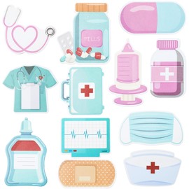 Mini Funny Nurse Sticky Notes, Nurse Themed Mini Notes Assorted Pads Nursing School Essentials Self Stick Cute Memo for Nurses Week Gifts (12 Pads, 20 Sheets for Each Pad)