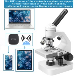 Factory Prices 2000x LED School Student Monocular Biological Microscope with  Wifi Cameramagnification: 2000X, eyepiece magnification: 25x, objective magnification: 40x