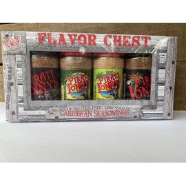 Pirate Jonny's 4 Pack Rub & Seasoning Pack | BBQ Gift | Seasoning Variety Pack | Spice Gift | Sweet BBQ Rub, Jamaican Jerk Seasoning, Cajun Seasoning & Caribbean Rub | Chicken, Pork, Beef, Seafood, Veggies & More | Grill, Griddle, Smoker, Air Fryer & Ove