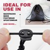 DOJA Barcelona Cord Locks, Black, 25 mm, Plastic Cord Closures,