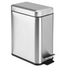 mDesign Small Modern 1.3 Gallon Rectangle Metal Lidded Step Trash