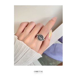 GoodCorsetMall 925 Sterling Silver Elephant Rings for Men Women Adjustable Engrave Elephant Vintage Biker Punk Signet & Band Ring Jewelry Gift